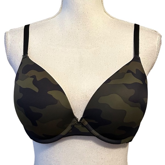 Victoria Secret PINK Camo Wear Everywhere Push Up Bra SZ 36C in Green - Picture 2 of 7